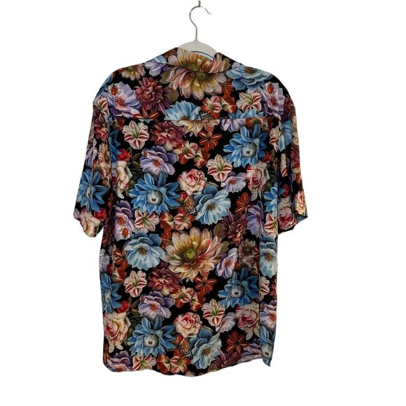 Dear Deer Touch of Modern Men size XL Silk Blend Floral Button Down Eclectic NWT - Picture 2 of 7